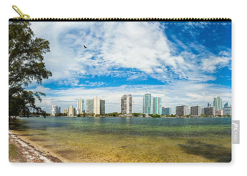 Architecture Zip Pouch featuring the photograph Miami Skyline #20 by Raul Rodriguez