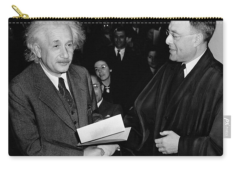1940 Zip Pouch featuring the photograph Albert Einstein (1879-1955) #19 by Granger
