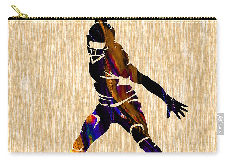 Football Zip Pouch featuring the mixed media Football #19 by Marvin Blaine