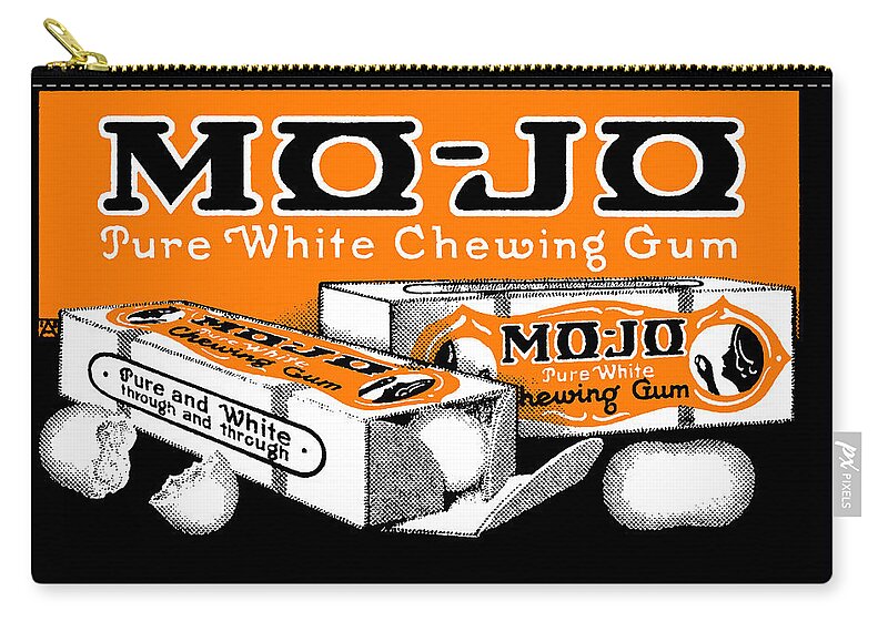 Historic Image Zip Pouch featuring the painting 1915 Mo Jo Chewing Gum by Historic Image