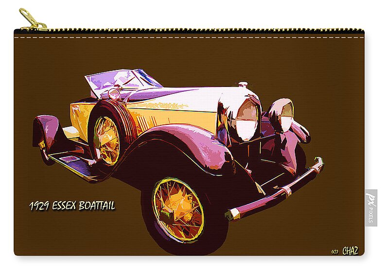 Classic Car Zip Pouch featuring the painting 1929 Essex Boattail by CHAZ Daugherty