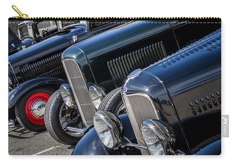 1932 Carry-all Pouch featuring the photograph 1932 Ford Roadster Coupes with Louvered Hoods by Ron Pate