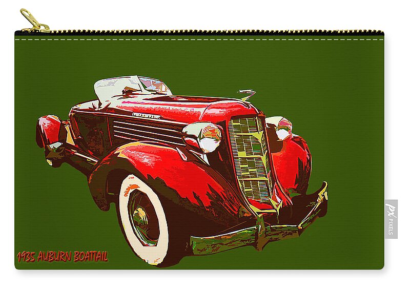 Classic Car Zip Pouch featuring the painting 1935 Auburn Boattail by CHAZ Daugherty