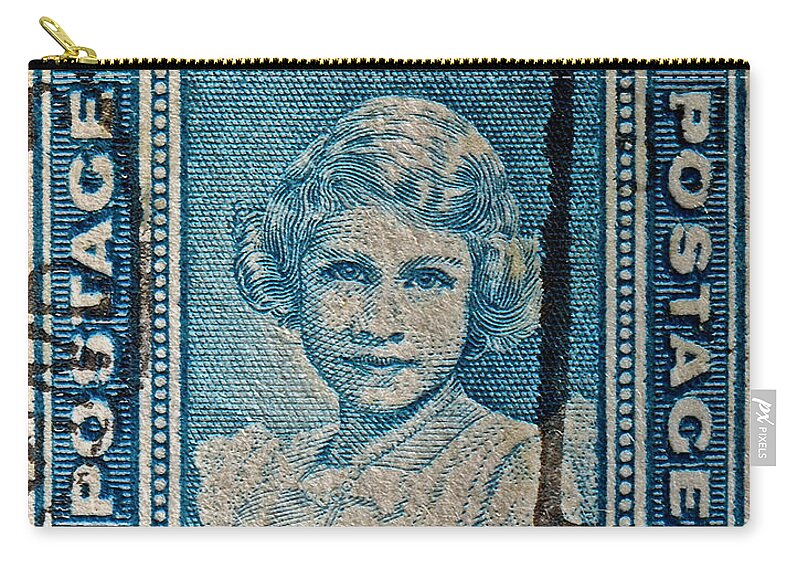 1938 Zip Pouch featuring the photograph 1938 Queen Elizabeth II Newfoundland Stamp by Bill Owen