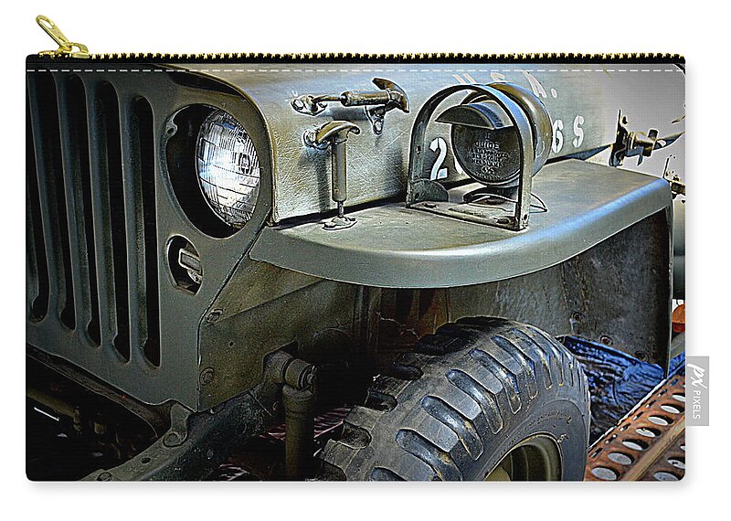 Ford Zip Pouch featuring the photograph 1942 Ford U.S. Army Jeep ll by Michelle Calkins