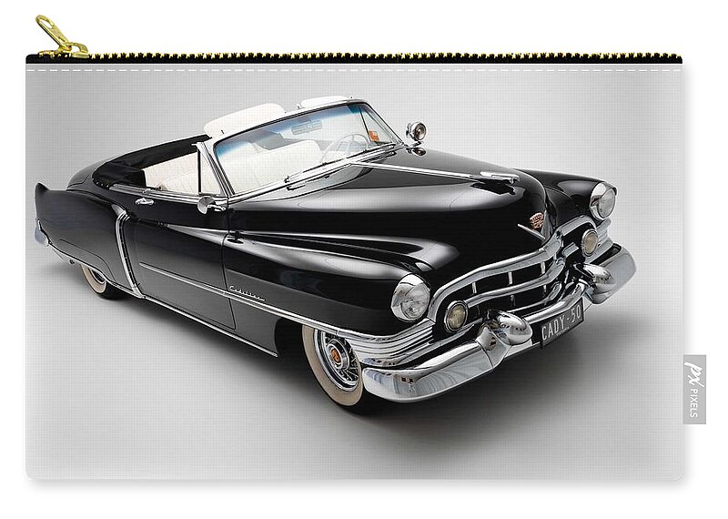 Car Zip Pouch featuring the photograph 1950 Cadillac Convertible by Gianfranco Weiss
