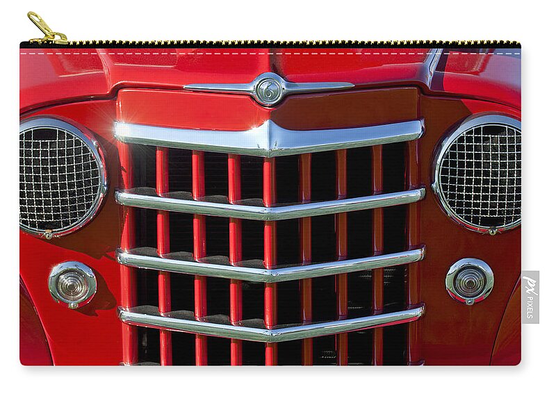1950 Willys Jeepster Zip Pouch featuring the photograph 1950 Willys Jeepster Gtille by Jill Reger