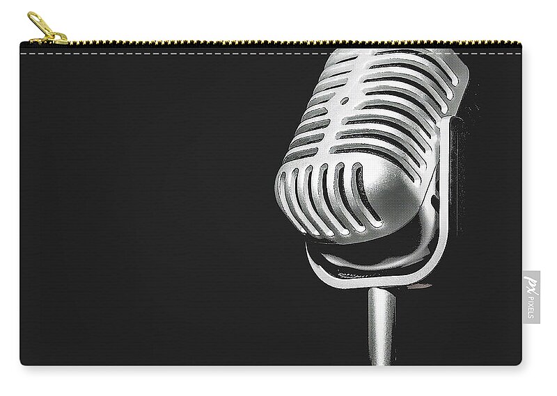 1950s Zip Pouch featuring the photograph 1950s Cartoon Mic by Semmick Photo