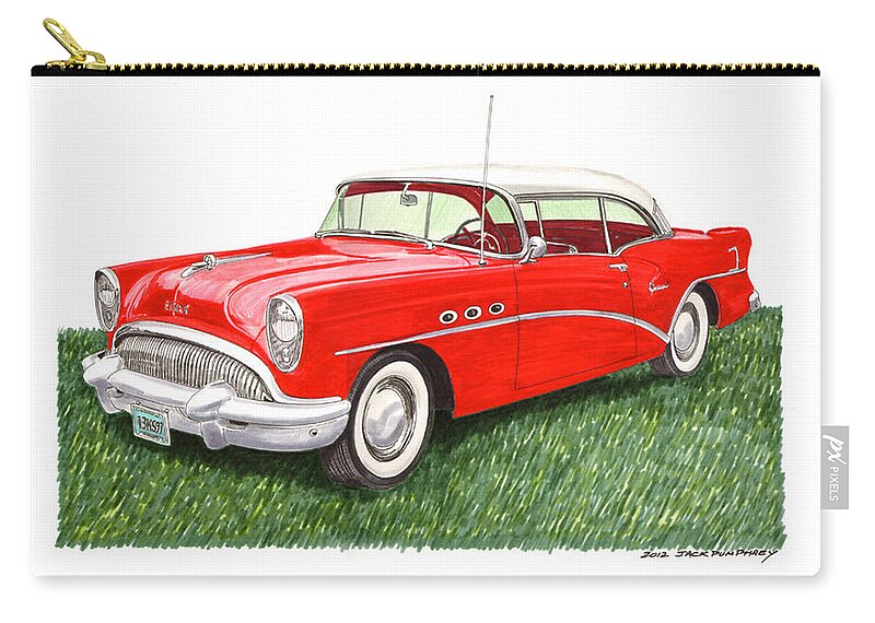 1954 Buick Special Art Zip Pouch featuring the painting 1954 Buick Special by Jack Pumphrey