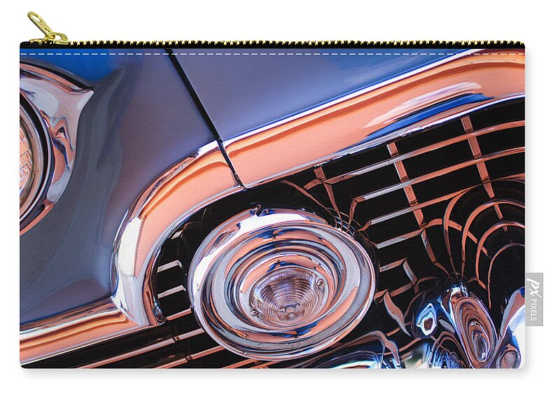 1954 Cadillac Grille Zip Pouch featuring the photograph 1954 Cadillac Grille by Jill Reger