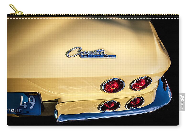 1965 Zip Pouch featuring the photograph 1965 Chevrolet Corvette Sting Ray Coupe by Rich Franco