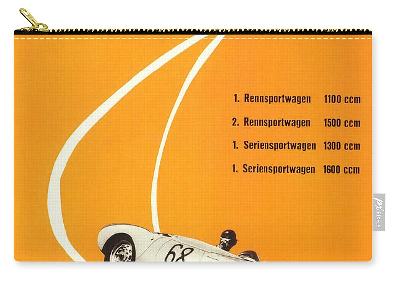 Sebring Carry-all Pouch featuring the digital art 1968 Porsche Sebring Florida Poster by Georgia Fowler