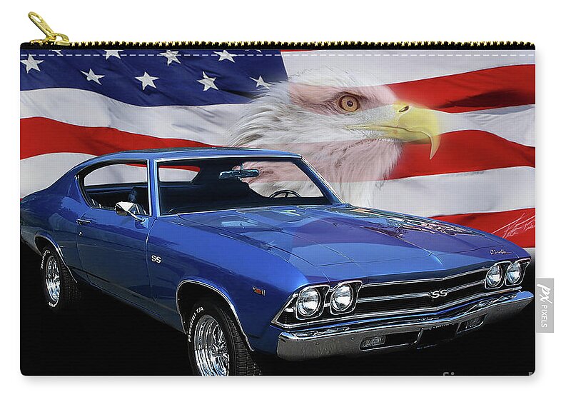 1969 Chevelle Ss Zip Pouch featuring the photograph 1969 Chevelle Tribute by Peter Piatt
