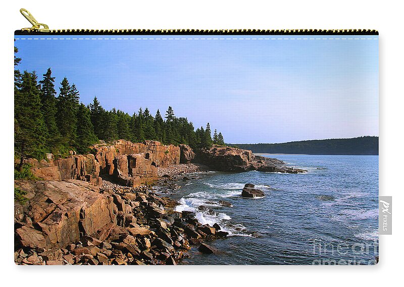 Landscape Zip Pouch featuring the photograph Acadia Coast by Jemmy Archer
