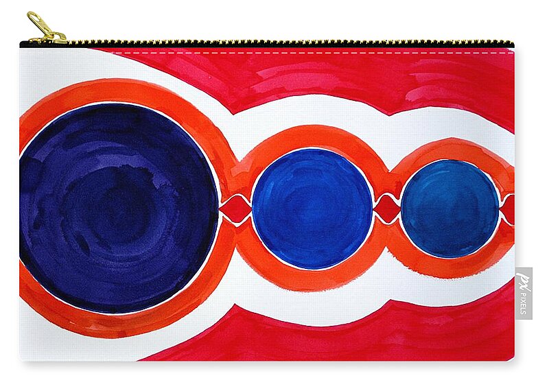 Abstract Expressionism Zip Pouch featuring the painting Alignment original painting #1 by Sol Luckman