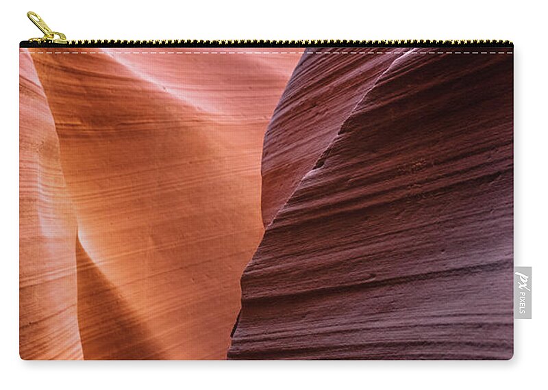 Curve Zip Pouch featuring the photograph Antelope Canyon Spiral Rock Arches #2 by Deimagine