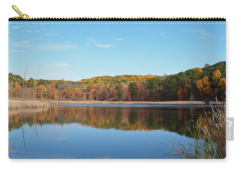 Autumn Zip Pouch featuring the photograph Autumn Pond by Aimee L Maher ALM GALLERY
