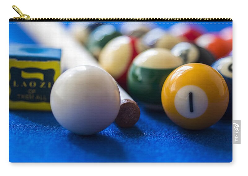 Pool Zip Pouch featuring the photograph Billiard balls #2 by Paulo Goncalves