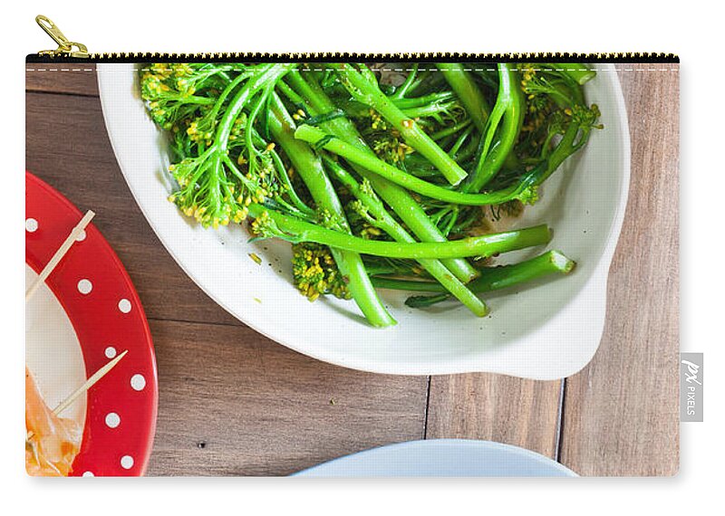 Appetizer Zip Pouch featuring the photograph Broccoli stems #2 by Tom Gowanlock