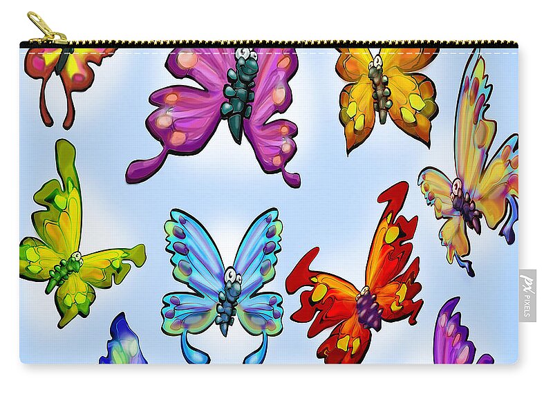 Butterfly Zip Pouch featuring the digital art Butterflies #2 by Kevin Middleton