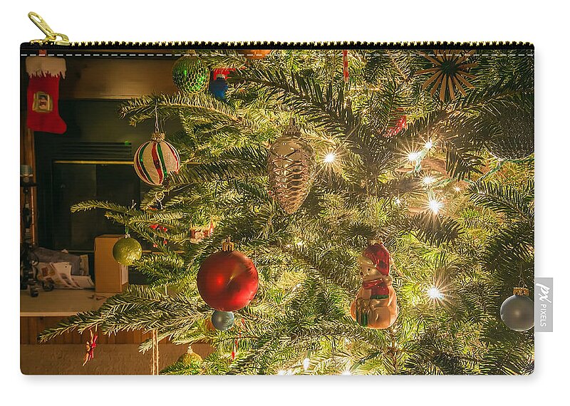Artificial Zip Pouch featuring the photograph Christmas Tree Ornaments #2 by Alex Grichenko