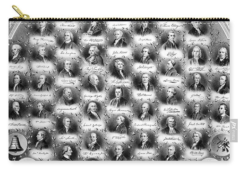 1776 Zip Pouch featuring the photograph Declaration Of Independence #2 by Granger