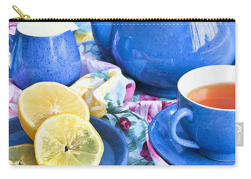 Square Format Zip Pouch featuring the photograph Do You Take Lemon? by Theresa Tahara