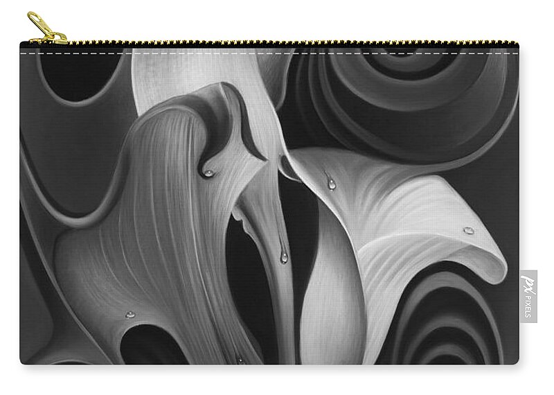 Calalily Zip Pouch featuring the painting Dynamic Floral 4 Cala Lilies by Ricardo Chavez-Mendez