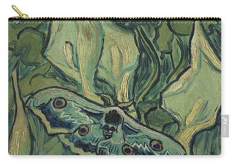 Butterflies Zip Pouch featuring the painting Emperor Moth #2 by Vincent Van Gogh