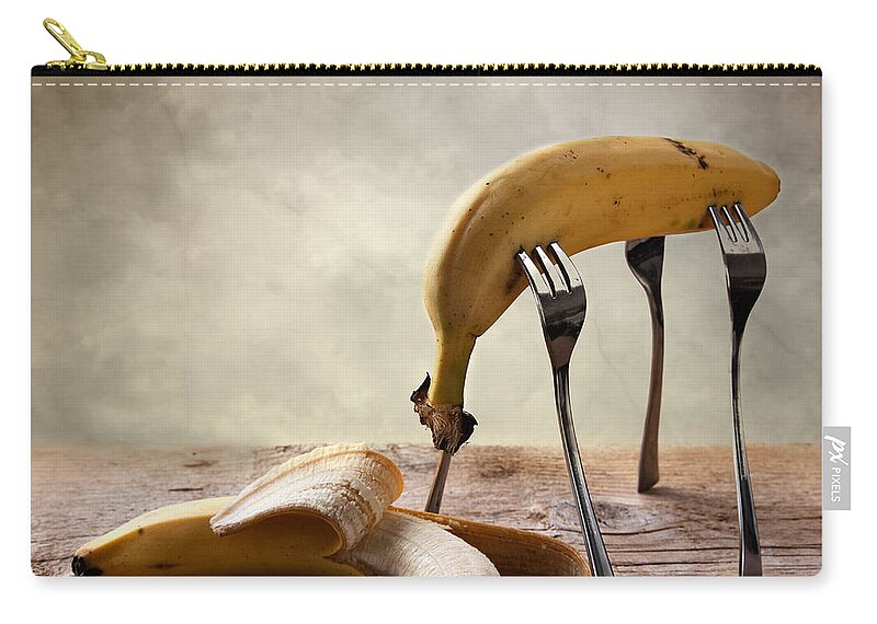 Banana Zip Pouch featuring the photograph Encounter #2 by Nailia Schwarz