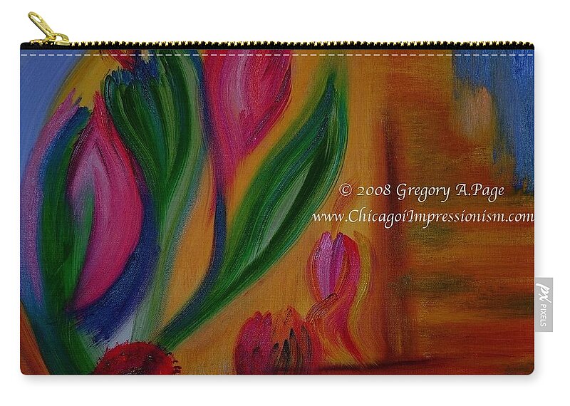 Flower Zip Pouch featuring the painting Expressionism I by Modern Impressionism