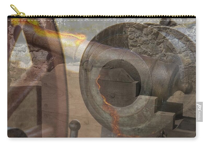 Gun Zip Pouch featuring the photograph Fire In The Hole by Ella Kaye Dickey