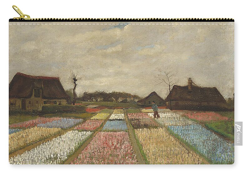 Vincent Van Gogh Zip Pouch featuring the painting Bulb Fields by Vincent Van Gogh