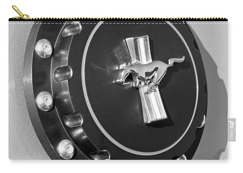 Ford Mustang Emblem Zip Pouch featuring the photograph Ford Mustang Emblem #2 by Jill Reger