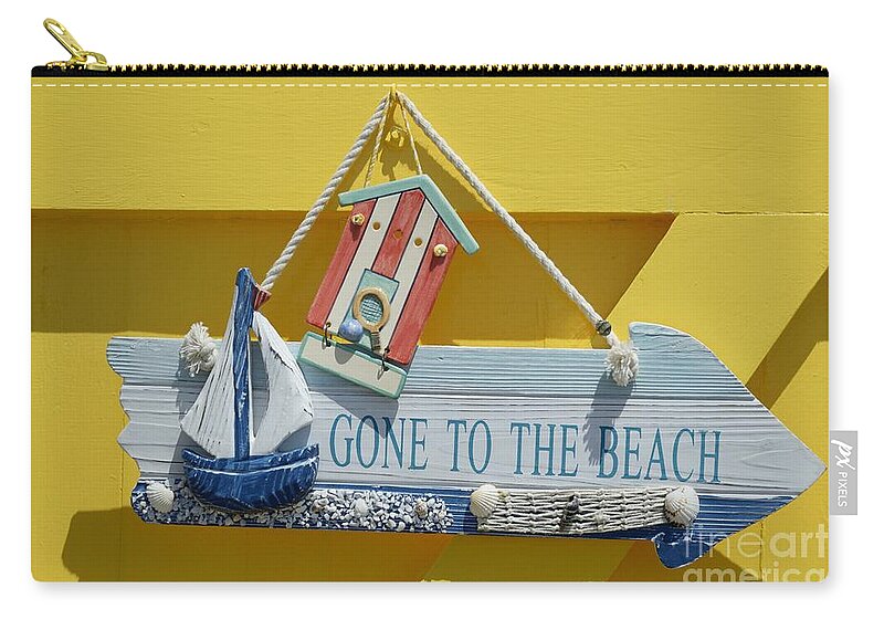 Gone Zip Pouch featuring the photograph Gone To The Beach by Wendy Wilton