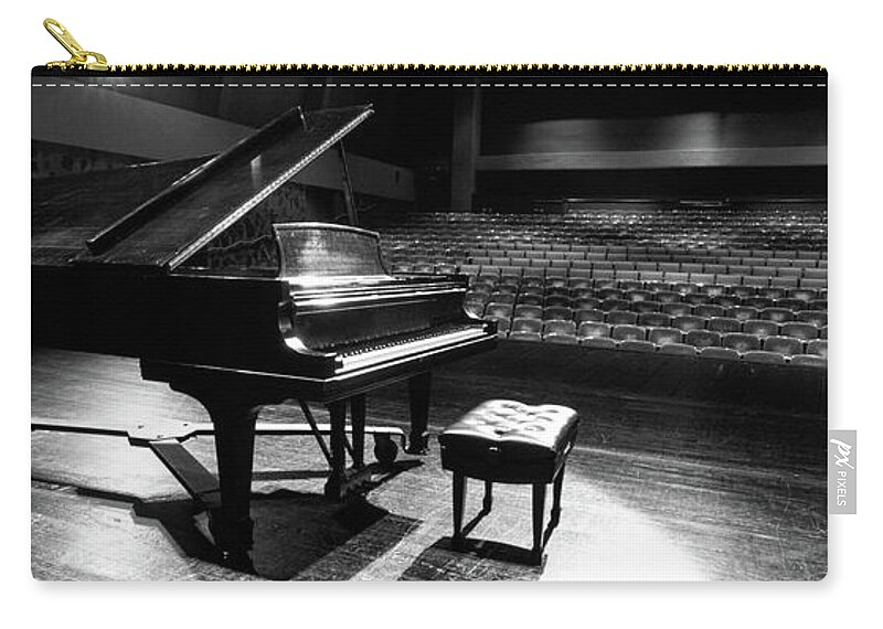 Photography Zip Pouch featuring the photograph Grand Piano On A Concert Hall Stage #2 by Panoramic Images