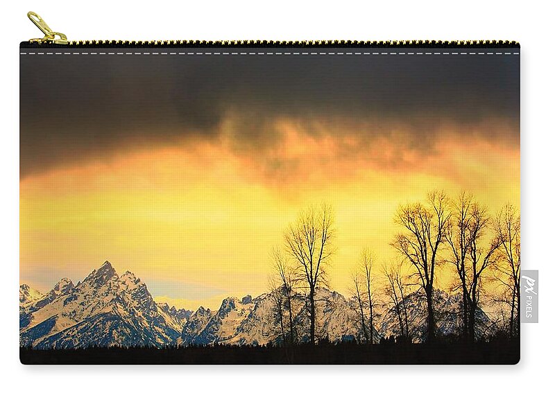Grand Teton National Park Zip Pouch featuring the photograph Grand Tetons Wyoming #2 by Amanda Stadther