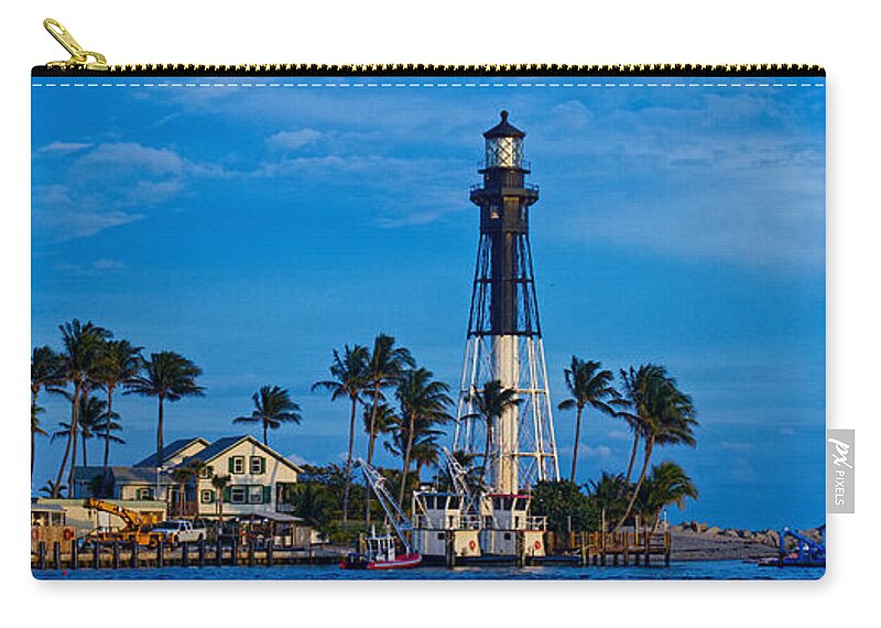 Lighthouse Zip Pouch featuring the photograph Hillsboro Inlet lighthouse #3 by Les Palenik