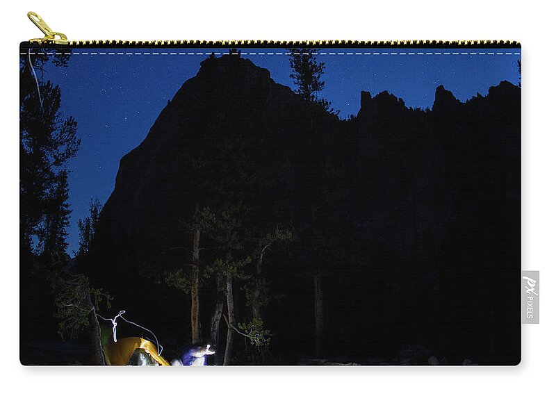 Tranquility Zip Pouch featuring the photograph Idaho Rock Climbing Lifestyle #2 by Jason Thompson