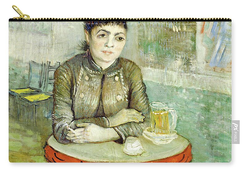 Vincent Van Gogh Zip Pouch featuring the painting In the cafe. Agostina Segatori in Le tambourin #7 by Vincent van Gogh