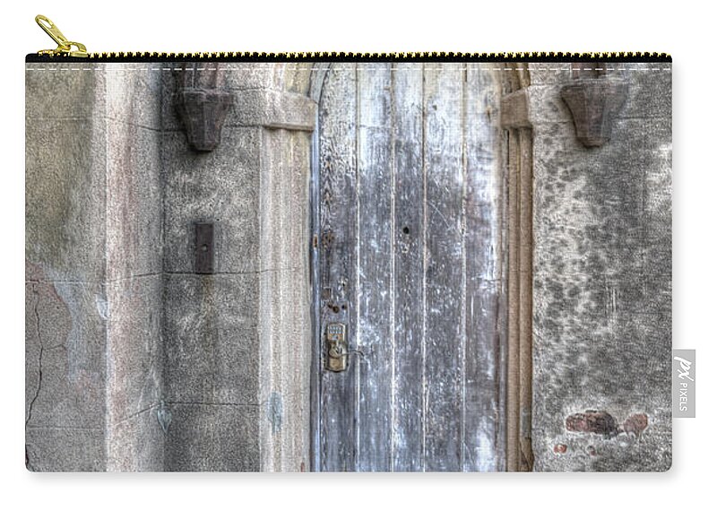 Old Zip Pouch featuring the photograph Old City Jail Door by Dale Powell