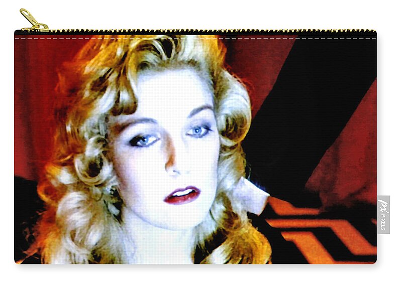 Laura Palmer Zip Pouch featuring the painting Laura Palmer #2 by Luis Ludzska