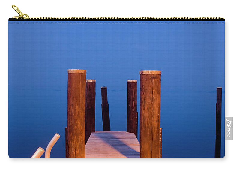 Dock Zip Pouch featuring the digital art Leading into the Big Blue by Crystal Wightman