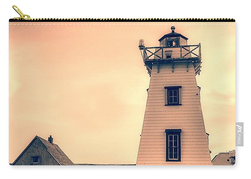 Lighthouse Zip Pouch featuring the photograph Lighthouse Prince Edward Island #3 by Edward Fielding