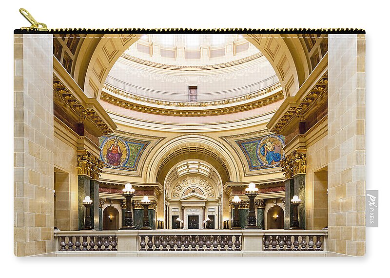 Capitol Zip Pouch featuring the photograph Madison capitol #2 by Steven Ralser