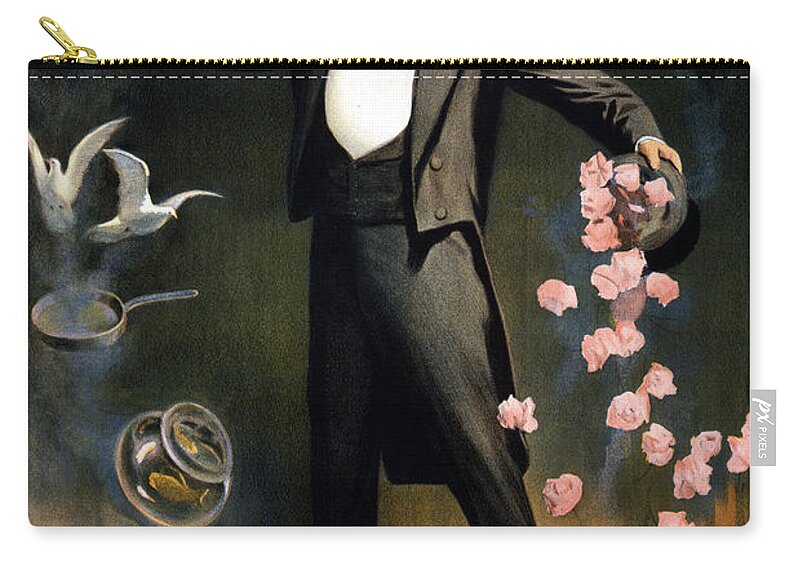 Entertainment Zip Pouch featuring the photograph Magician 1899 #3 by Photo Researchers