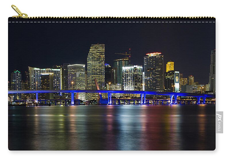 Architecture Carry-all Pouch featuring the photograph Miami Downtown Skyline by Raul Rodriguez