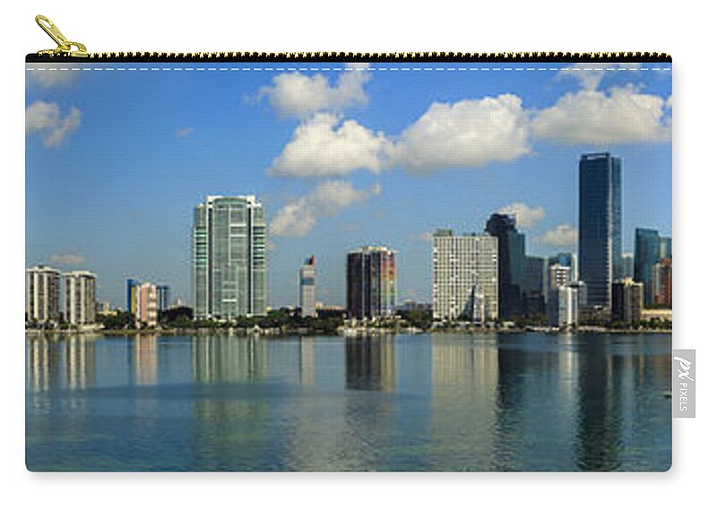 Architecture Zip Pouch featuring the photograph Miami Skyline #2 by Raul Rodriguez