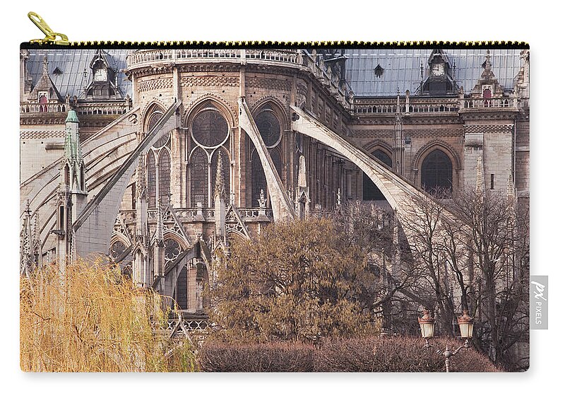Apse Zip Pouch featuring the photograph Notre Dame De Paris Cathedral #2 by Julian Elliott Photography