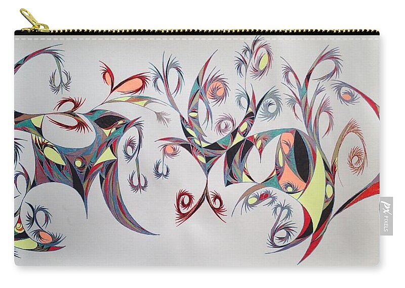 Abstract Zip Pouch featuring the drawing Orpheus by Robert Nickologianis